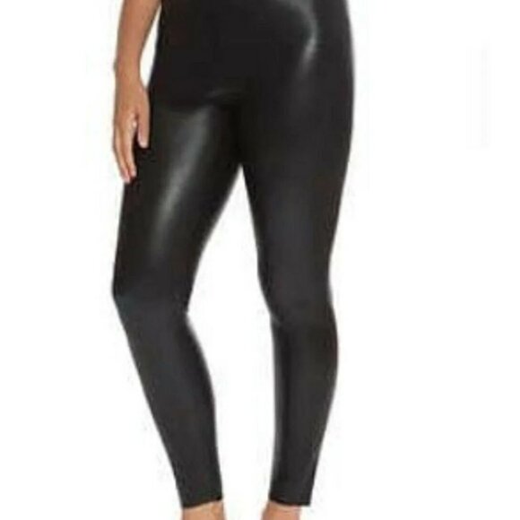 Mario Serrani Pants - Mario Serrani Women's Faux Leather Leg ging (Black, X-Small)